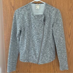 Moto Jacket Blazer Full Zip Asymmetrical Gray Matilda Jane Womens Size Medium